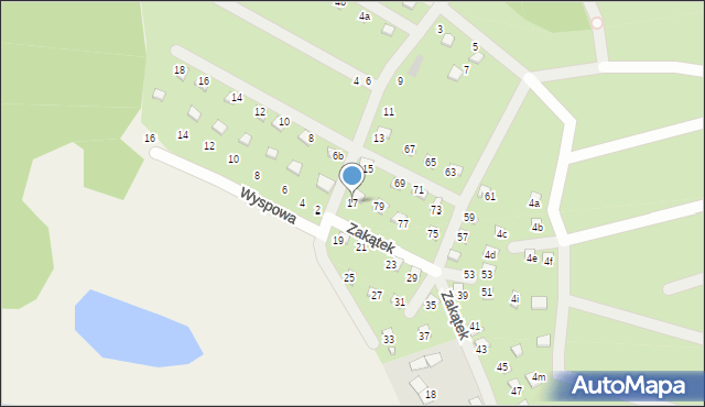 Prądocin, Zakątek, 17, mapa Prądocin