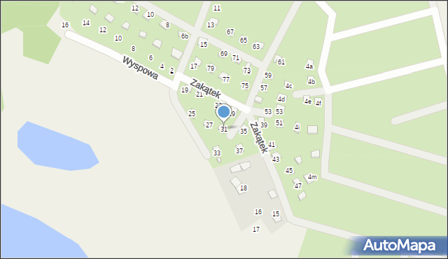 Prądocin, Zakątek, 31, mapa Prądocin