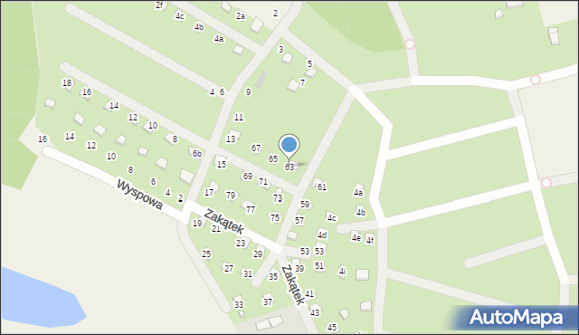 Prądocin, Zakątek, 63, mapa Prądocin