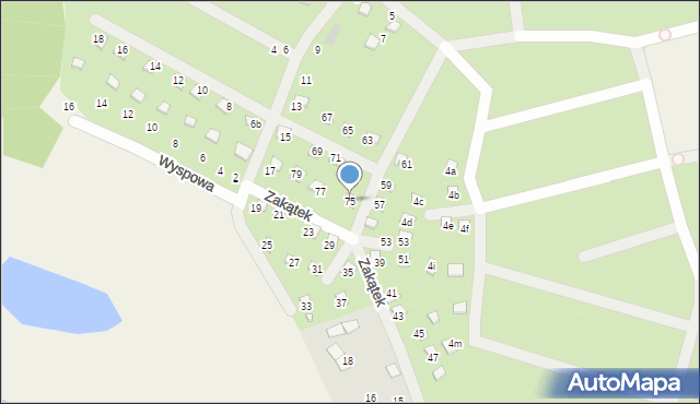 Prądocin, Zakątek, 75, mapa Prądocin