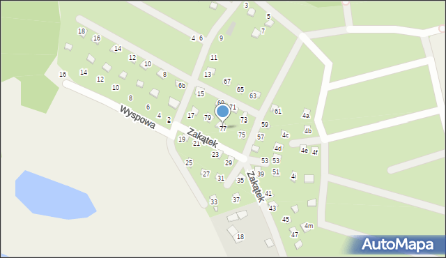 Prądocin, Zakątek, 77, mapa Prądocin