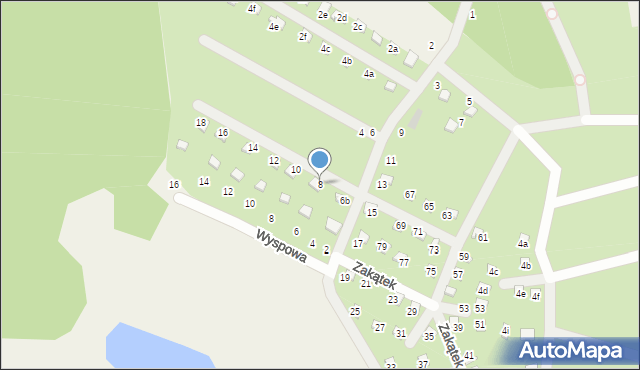 Prądocin, Zakątek, 8, mapa Prądocin