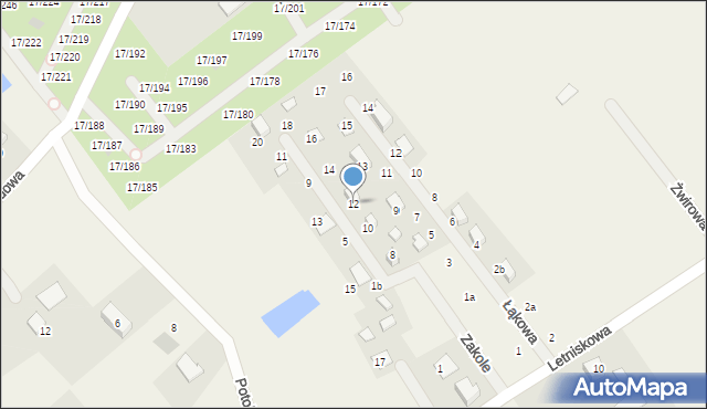 Prądocin, Zakole, 12, mapa Prądocin