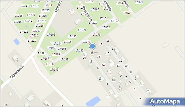 Prądocin, Zakole, 18, mapa Prądocin