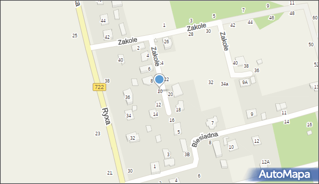 Prażmów, Zakole, 10, mapa Prażmów