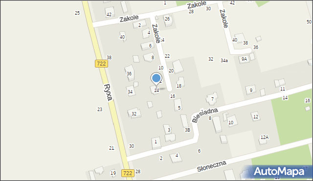 Prażmów, Zakole, 14, mapa Prażmów