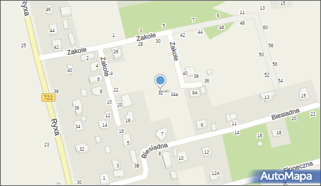 Prażmów, Zakole, 32, mapa Prażmów