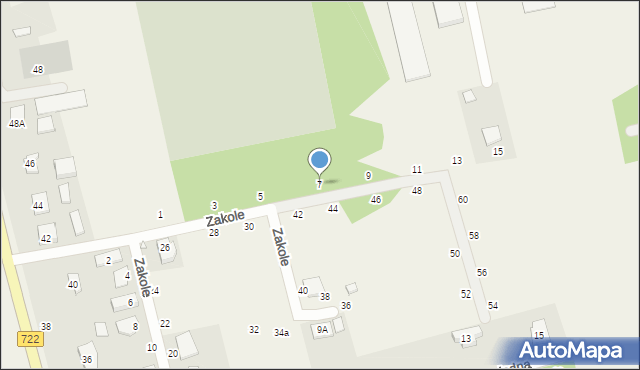 Prażmów, Zakole, 7, mapa Prażmów