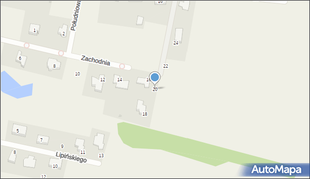 Pręgowo, Zachodnia, 20, mapa Pręgowo
