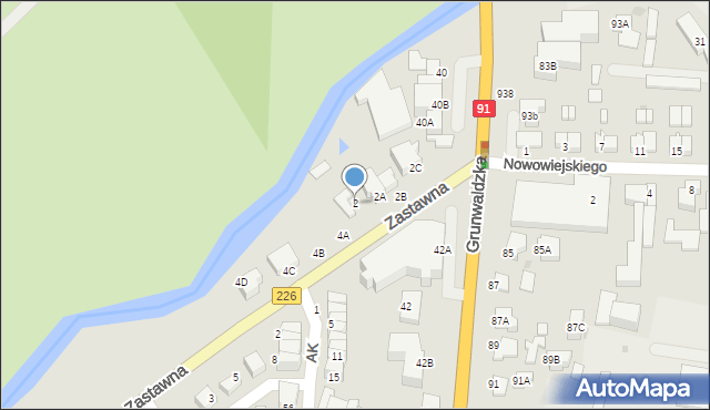 Pruszcz Gdański, Zastawna, 2, mapa Pruszcz Gdański