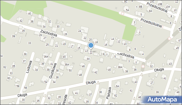 Pruszków, Zachodnia, 11, mapa Pruszków
