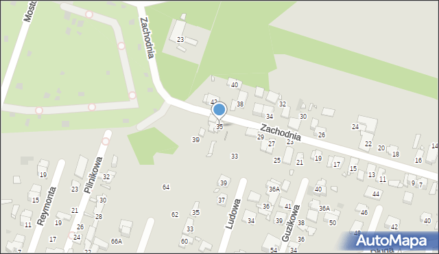 Pruszków, Zachodnia, 35, mapa Pruszków
