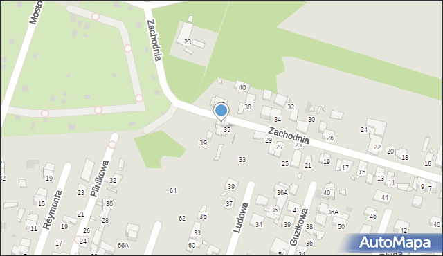 Pruszków, Zachodnia, 37, mapa Pruszków