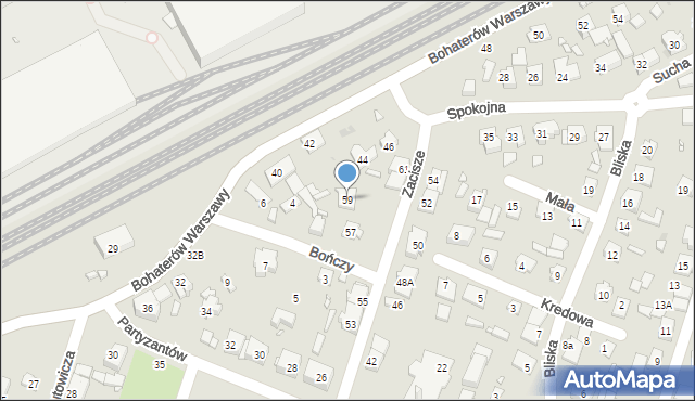 Pruszków, Zacisze, 59, mapa Pruszków