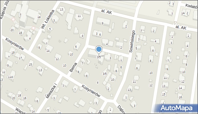 Pruszków, Zawiszy Czarnego, 3/5, mapa Pruszków