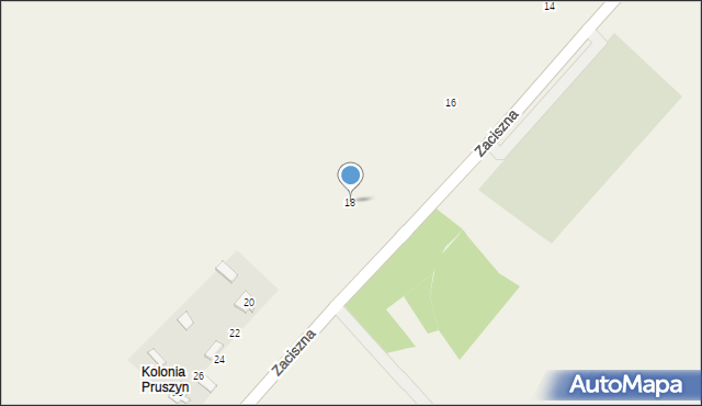 Pruszyn, Zaciszna, 18, mapa Pruszyn