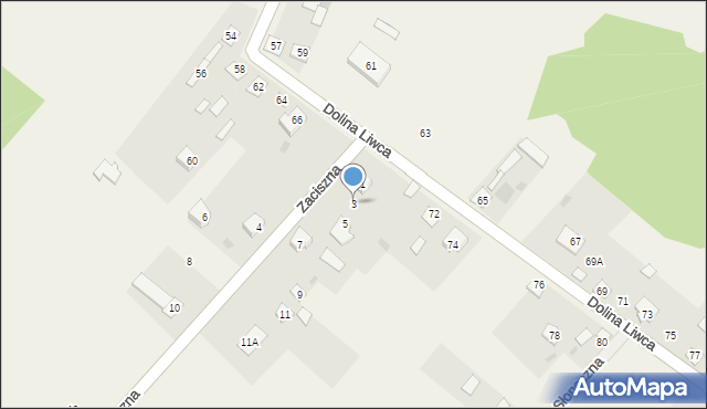 Pruszyn, Zaciszna, 3, mapa Pruszyn