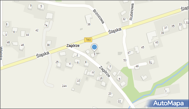 Przeginia Duchowna, Zagórze, 1, mapa Przeginia Duchowna
