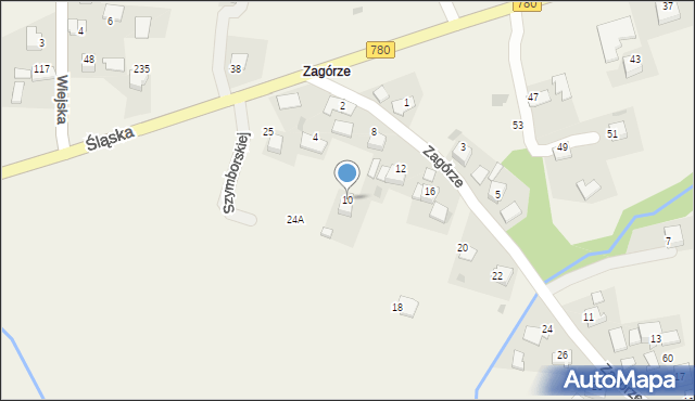 Przeginia Duchowna, Zagórze, 10, mapa Przeginia Duchowna