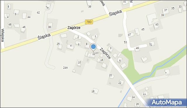 Przeginia Duchowna, Zagórze, 12, mapa Przeginia Duchowna