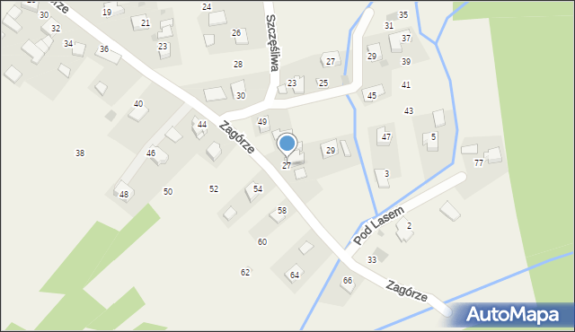 Przeginia Duchowna, Zagórze, 27, mapa Przeginia Duchowna