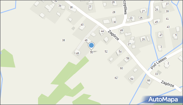 Przeginia Duchowna, Zagórze, 50, mapa Przeginia Duchowna