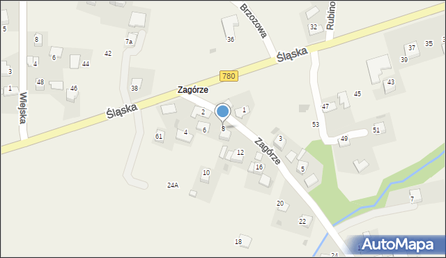Przeginia Duchowna, Zagórze, 8, mapa Przeginia Duchowna
