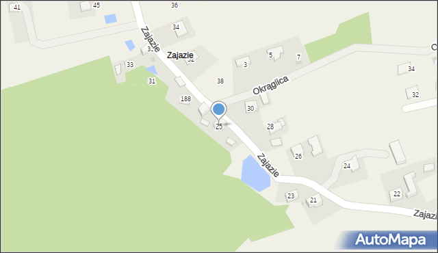 Przeginia Duchowna, Zajazie, 25, mapa Przeginia Duchowna