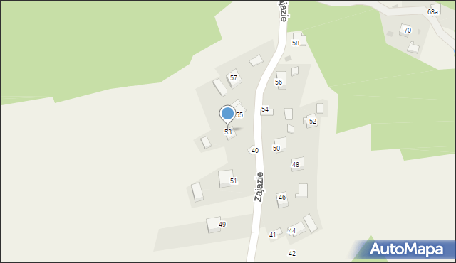 Przeginia Duchowna, Zajazie, 53, mapa Przeginia Duchowna