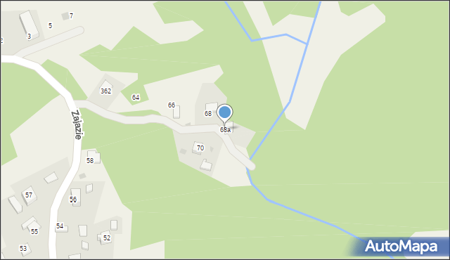 Przeginia Duchowna, Zajazie, 68a, mapa Przeginia Duchowna