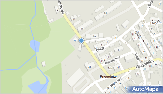 Przemków, Zamkowa, 7, mapa Przemków