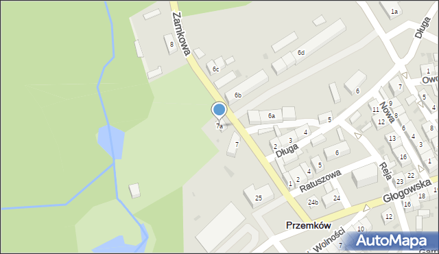 Przemków, Zamkowa, 7a, mapa Przemków