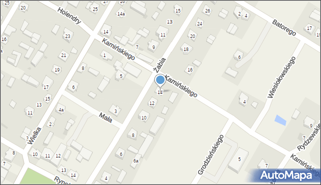 Przerośl, Żabia, 14, mapa Przerośl