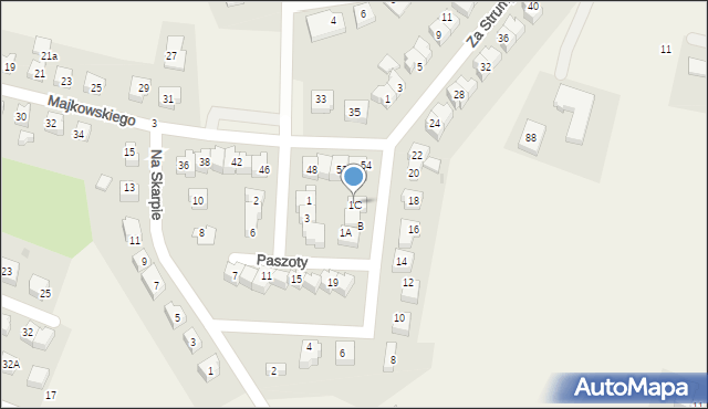 Przodkowo, Za Strumykiem, 1C, mapa Przodkowo