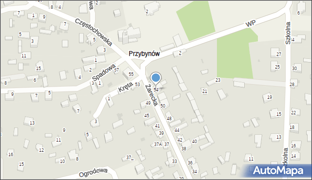 Przybynów, Żarecka, 54, mapa Przybynów