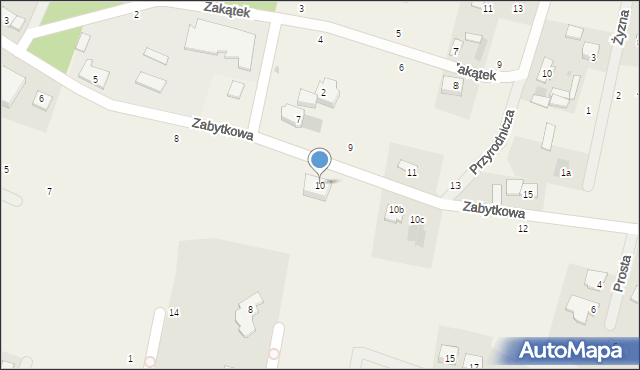 Przyłęki, Zabytkowa, 10, mapa Przyłęki