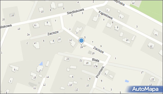 Przyłęki, Zacisze, 14, mapa Przyłęki