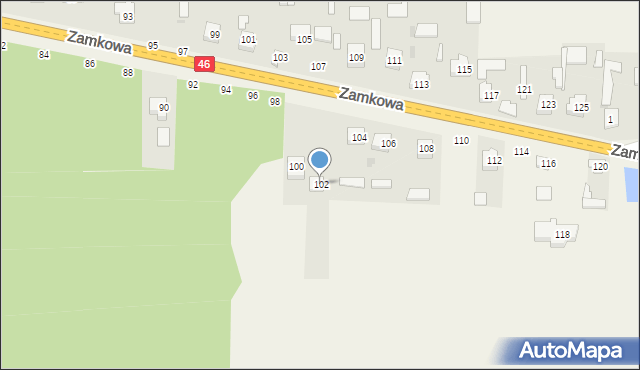 Przymiłowice, Zamkowa, 102, mapa Przymiłowice