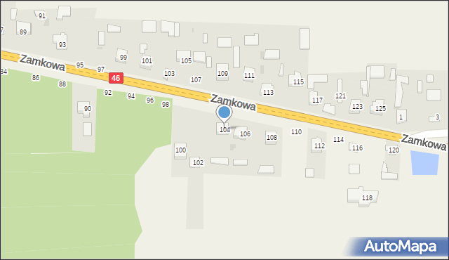 Przymiłowice, Zamkowa, 104, mapa Przymiłowice