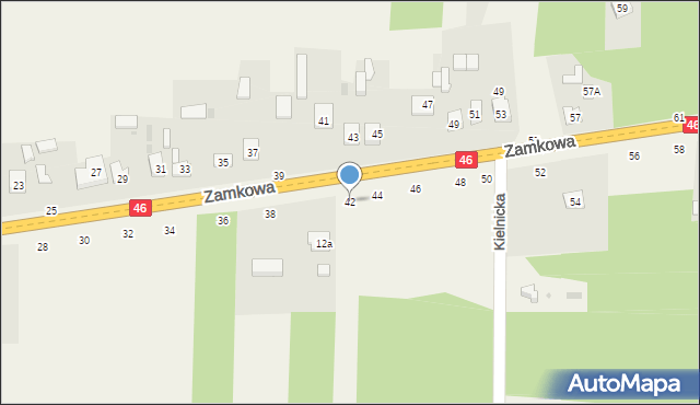 Przymiłowice, Zamkowa, 42, mapa Przymiłowice