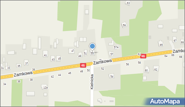 Przymiłowice, Zamkowa, 53, mapa Przymiłowice