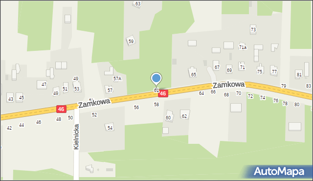 Przymiłowice, Zamkowa, 61, mapa Przymiłowice