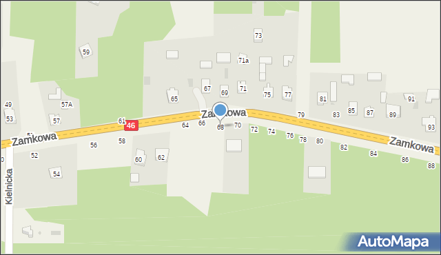 Przymiłowice, Zamkowa, 68, mapa Przymiłowice