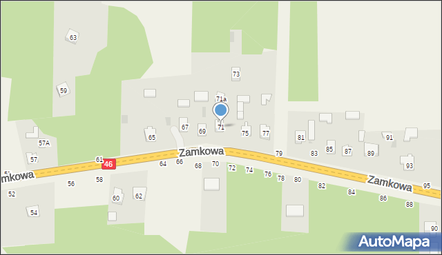 Przymiłowice, Zamkowa, 71, mapa Przymiłowice