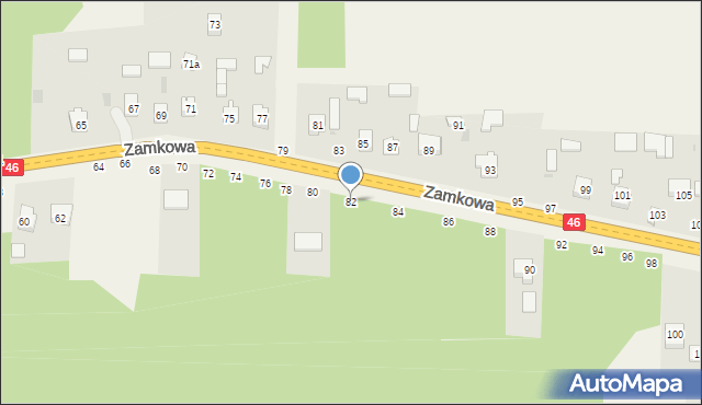 Przymiłowice, Zamkowa, 82, mapa Przymiłowice