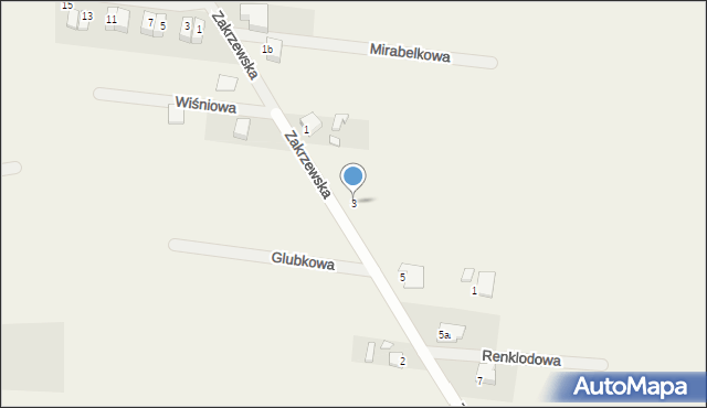 Przyprostynia, Zakrzewska, 3, mapa Przyprostynia