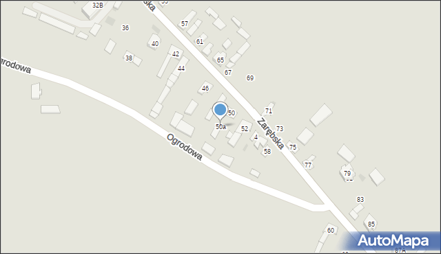 Przyrów, Zarębska, 50a, mapa Przyrów