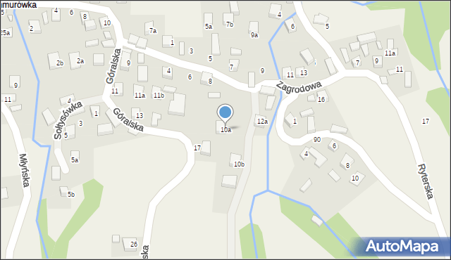 Przysietnica, Zagrodowa, 10a, mapa Przysietnica