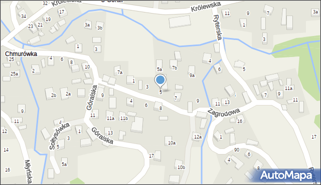 Przysietnica, Zagrodowa, 5, mapa Przysietnica