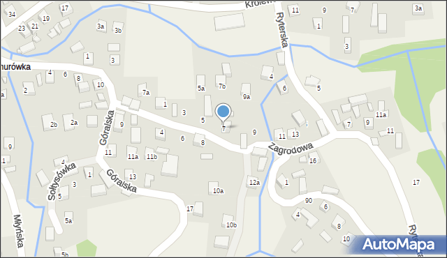 Przysietnica, Zagrodowa, 7, mapa Przysietnica